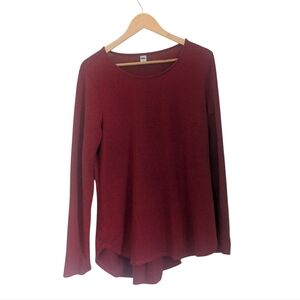 2/$15 Woman's Old Navy Burgundy Red Long Sleeve Top- Size Large